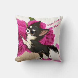 Schwarz-Weiß-Chihuahua-Pillow Kissen