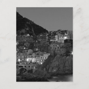 Schwarz-Weiß Cinque Terre Postkarte