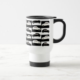 Schwarz Weiß Citroen 2CV Reisebecher