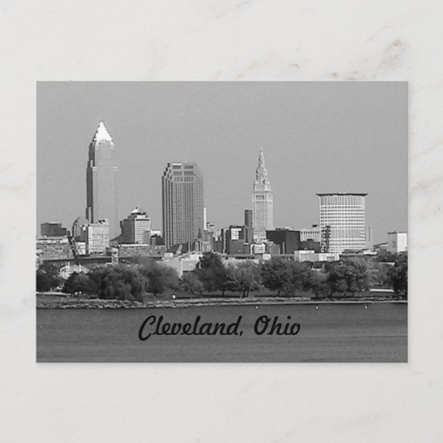 Schwarz-Weiß-Cleveland-OH-Postkarte Postkarte (Vorderseite)
