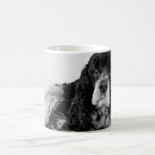 Schwarz-weiß-Cocker-Spaniel-Foto Tasse
