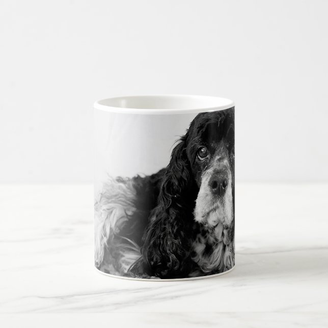 Schwarz-weiß-Cocker-Spaniel-Foto Tasse (Mittel)