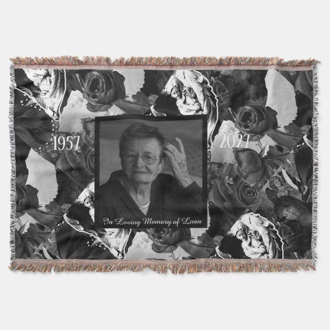 Schwarz-Weiß-Collage Katholisch Christlich Foto Decke (Vorderseite)