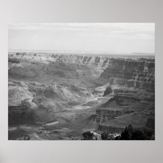 Schwarz-Weiß-Colorado-Fluss im Grand Canyon 16x20 Poster (Vorne)