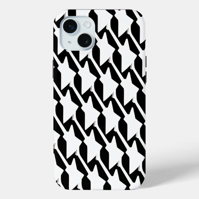 Schwarz-Weiß Cool-Bright Litar Rocker Case-Mate iPhone Hülle (Rückseite)