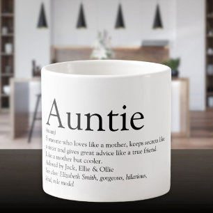 Schwarz-Weiß Coole Lustige Tante Auntie Definition Espressotasse