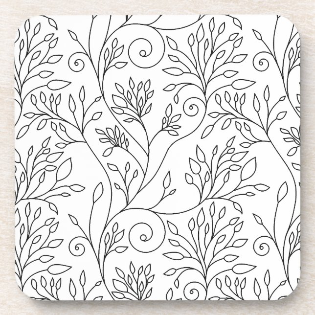 Schwarz-Weiß-Cork-Untersetzer Untersetzer (Vorderseite)