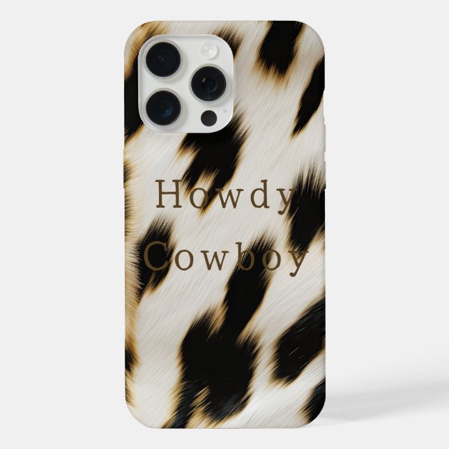 Schwarz-weiß Cowhide iPhone Hülle (Rückseite)