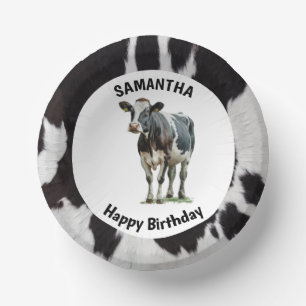 Schwarz-Weiß-Cowhide Pappteller