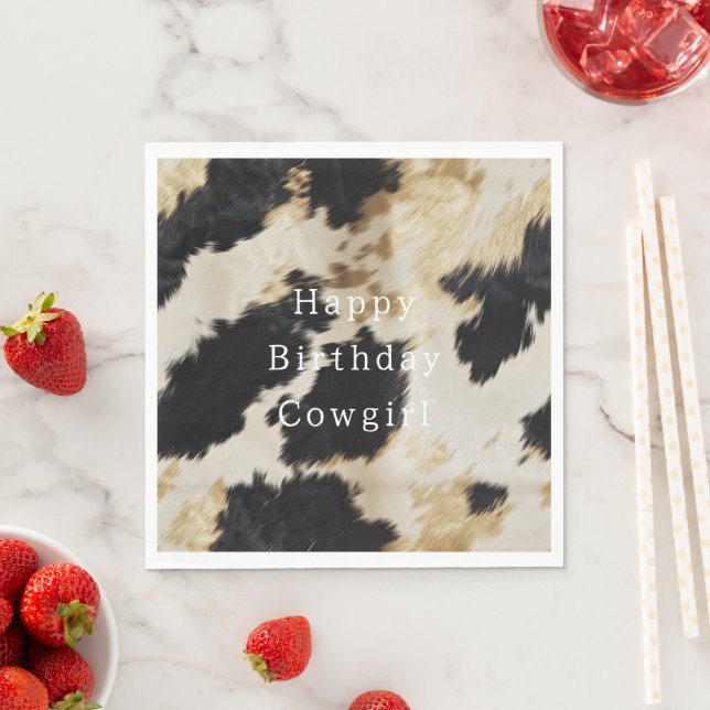 Schwarz-weiß Cowhide Serviette (Beispiel)