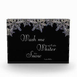 Schwarz-Weiß-Crystal-Snowflake Whitethan Snow Fotoblock