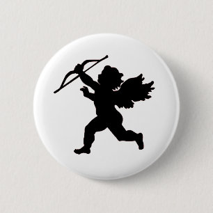 Schwarz-Weiß-Cupid-Knopf Button
