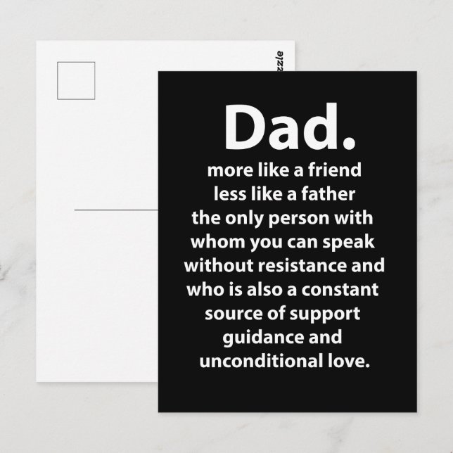 Schwarz-Weiß-Daddy-Daddy-Zitat  Postkarte (Vorne/Hinten)
