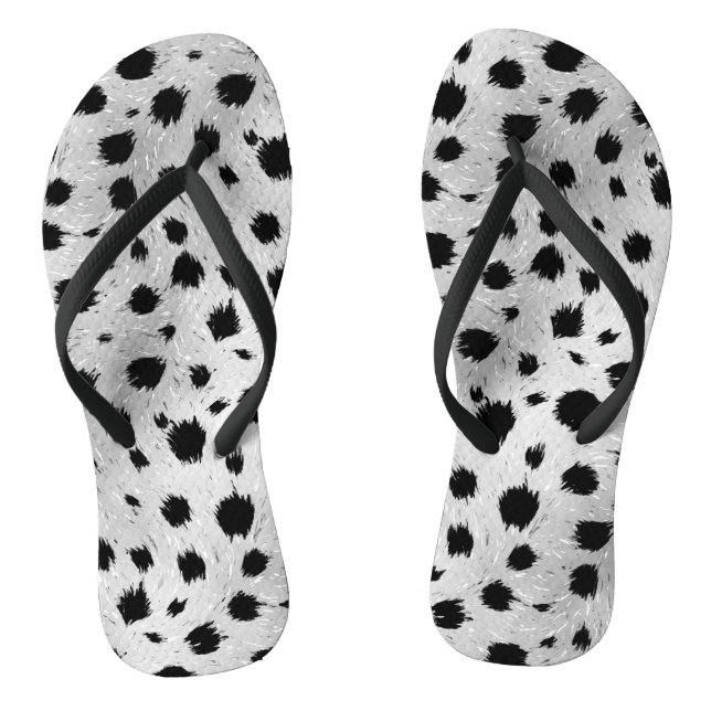 Schwarz-Weiß-Dalmatiner-Muster Flip Flops (Fußbett)