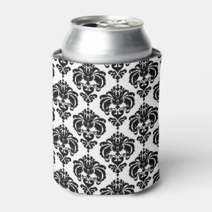 Schwarz & Weiß Damask Chic Modernes, elegantes Mus Dosenkühler