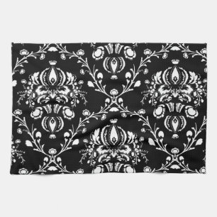 Schwarz-Weiß-Damask Küchentuch
