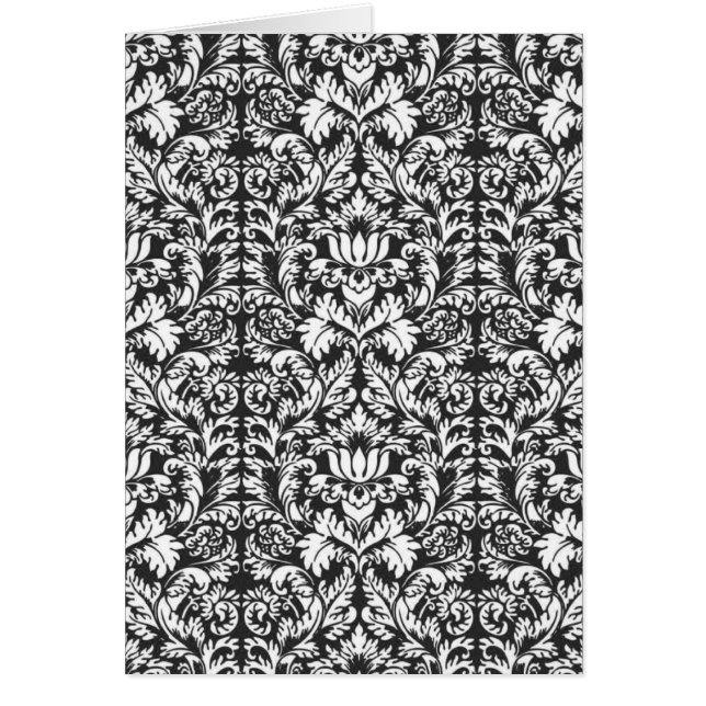 Schwarz-weiß Damask Lace Brocade (Vorne)