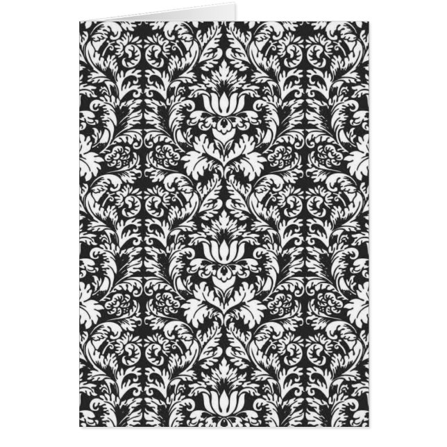 Schwarz-weiß Damask Lace Brocade (Vorne)