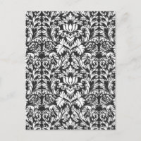 Schwarz-weiß Damask Lace Brocade