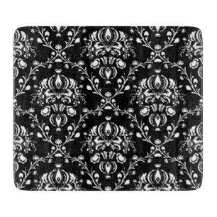 Schwarz-Weiß-Damask Schneidebrett
