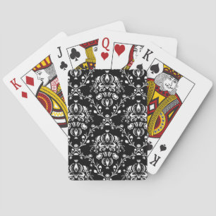 Schwarz-Weiß-Damask Spielkarten