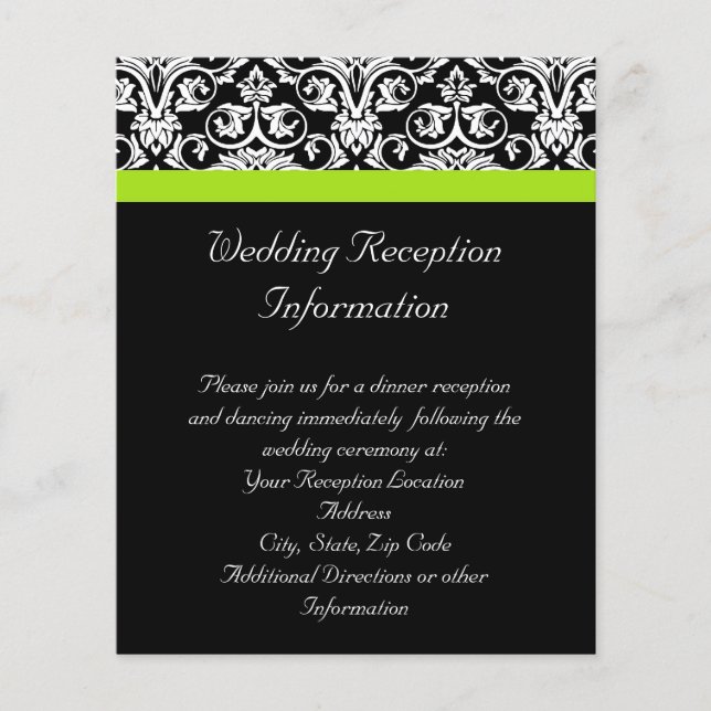 Schwarz/Weiß-Damaske mit grünem Akzent laden (Vorderseite)