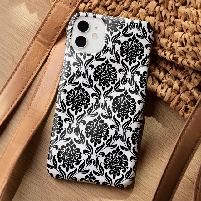 Schwarz-Weiß-Damaskmuster Case-Mate iPhone Hülle (Von Creator hochgeladen)