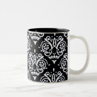 Schwarz-Weiß-Damaskus Zweifarbige Tasse