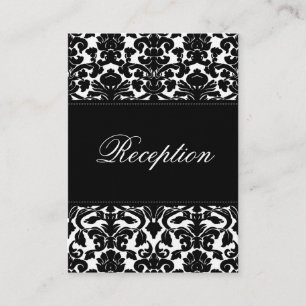 Schwarz-Weiß-Damast auf der Leinenverschlusskarte Begleitkarte
