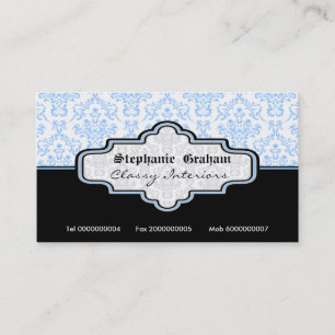 Schwarz-Weiß-Damast-Innenausstattung Visitenkarte