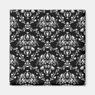 Schwarz-Weiß-Damast Magnet