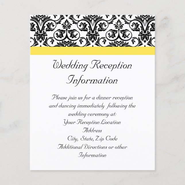 Schwarz/Weiß-Damast mit lebhaftem Gelb (Vorderseite)