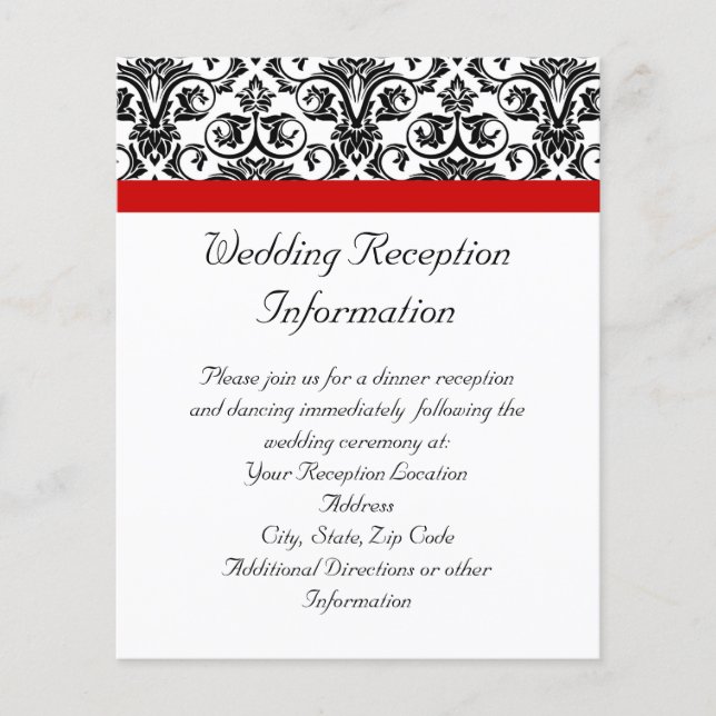 Schwarz/Weiß-Damast mit/roter Akzent entfernen (Vorderseite)