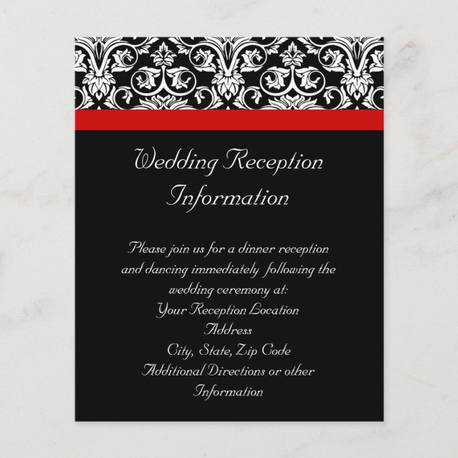 Schwarz/Weiß-Damast mit/roter Akzent entfernen (Vorderseite)