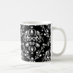 Schwarz-Weiß-Damast Tasse