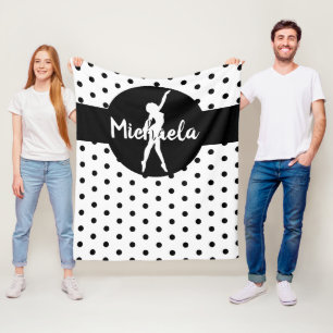 Schwarz-weiß Dance Ballerina Gymnastik Name Fleecedecke