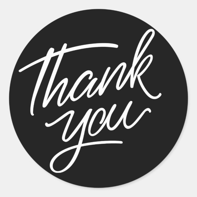 Schwarz-weiß Danke, dass Sie Hochzeit Brautparty P Runder Aufkleber (Vorderseite)