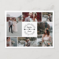 Schwarz-weiß danke Hochzeits-Foto-Collage