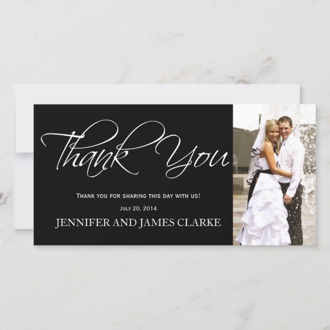 Schwarz-weiß danke Ihnen für Ihre Fotokarten (Vorderseite)