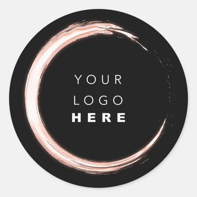 Schwarz-weiß Dankeschön Logos Rose Minimalismus Runder Aufkleber (Vorderseite)