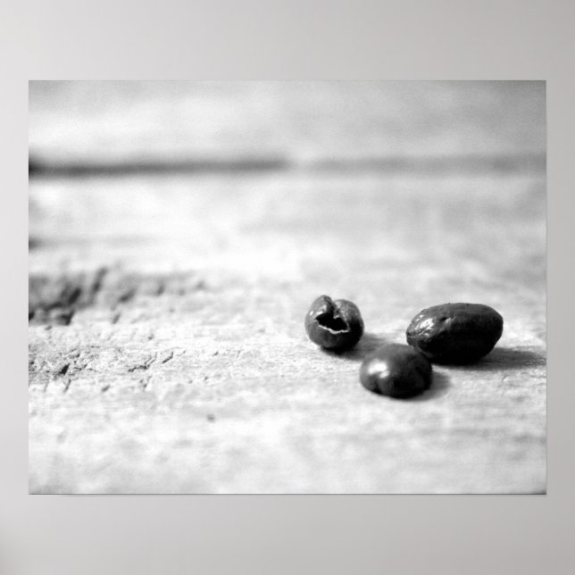 Schwarz-Weiß-Darke-Kaffeebohnen 16x20 Poster (Vorne)