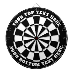 Schwarz-Weiß-Dartboard mit benutzerdefiniertem Tex Dartscheibe