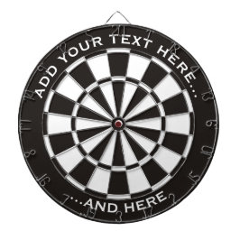 Schwarz-Weiß-Dartboard mit benutzerdefiniertem Tex Dartscheibe