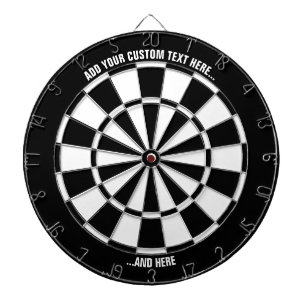 Schwarz-Weiß-Dartboard mit benutzerdefiniertem Tex Dartscheibe