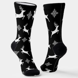 Schwarz & Weiß Dealer & Schneeflocken Weihnachtsmu Socken