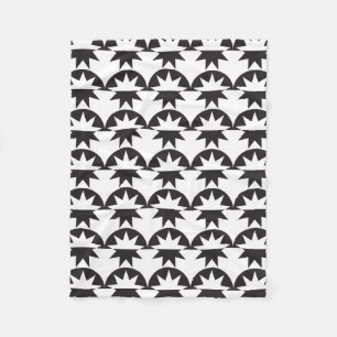 Schwarz-weiß Deko Star Sunburst Fleecedecke