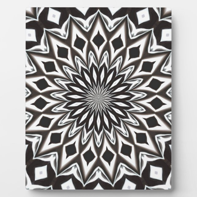 Schwarz-Weiß-Dekor-Mandala Fotoplatte (Vorderseite)