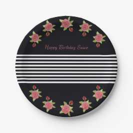 Schwarz-Weiß-Dekoration Pappteller