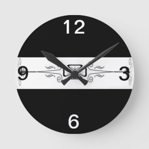 Schwarz-Weiß-Dekoration Runde Wanduhr