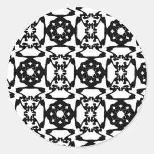 Schwarz-Weiß-Dekorationsmuster Runder Aufkleber